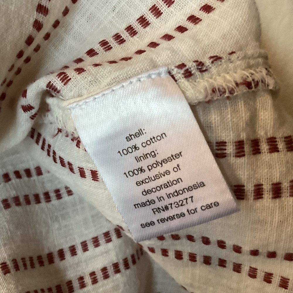 Elizabeth and James Cream Tunic with Burgundy Stripe Detail - Picture 4 of 5